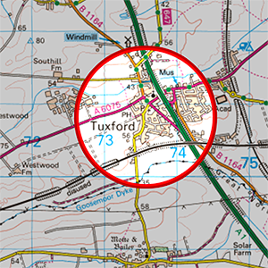 An Ordnance Survey map of Tuxford